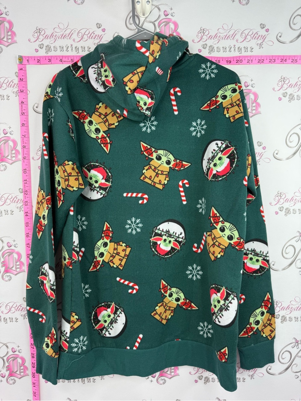 Star Wars sweater hoodie grogu Green Baby Yoda Holiday Pullover Hoodie - Picture 2 of 11